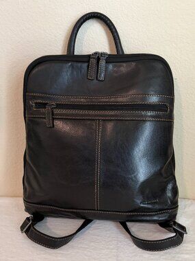 Jack Georges Voyager Hand-Stained Buffalo Leather Adele Slim Backpack Unisex
